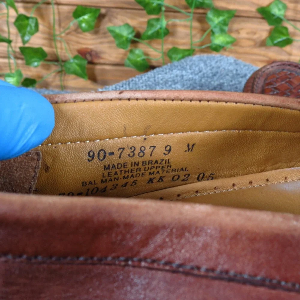 Dockers 90-7387 Mens‎ Woven Leather Loafers Size 9 Business Brown Slip On Shoes